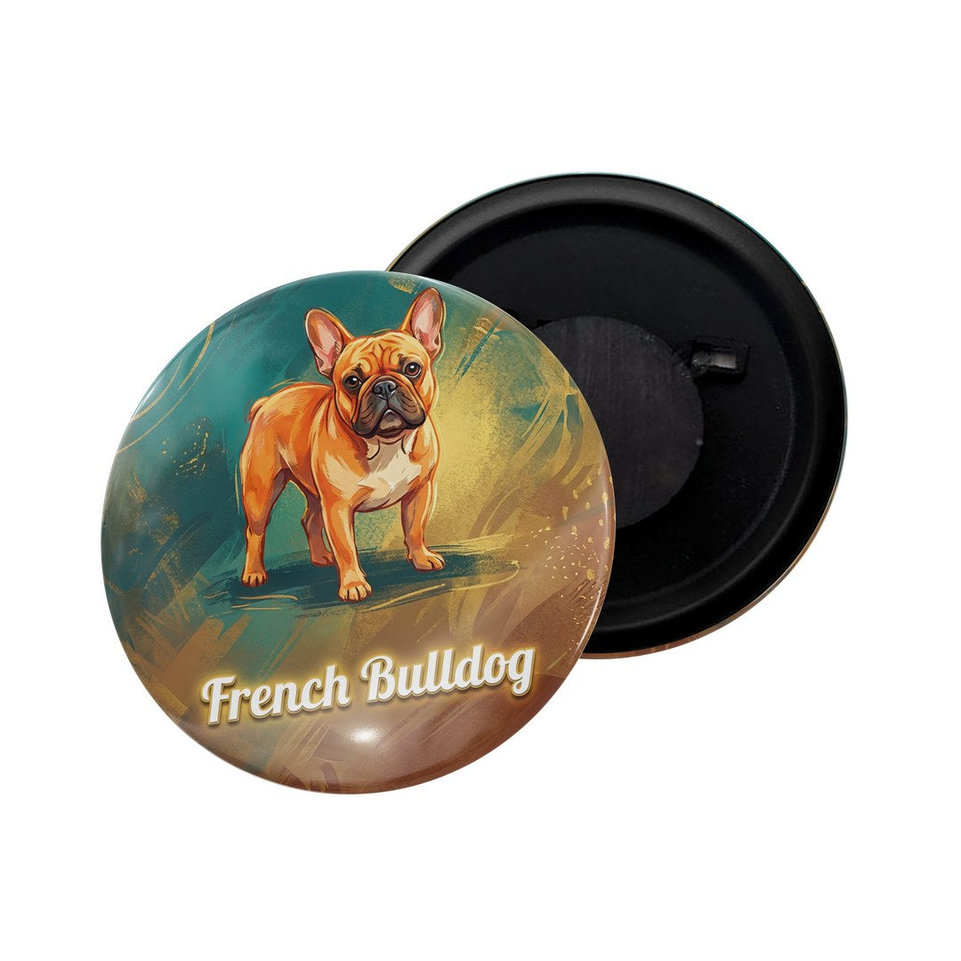 dhcrafts Fridge Magnet Brown Color French Bulldog Pet Dog Glossy Finish Design Pack of 1